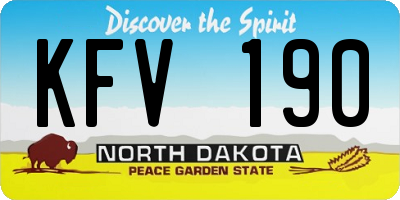 ND license plate KFV190