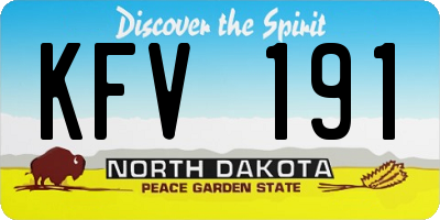 ND license plate KFV191