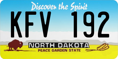 ND license plate KFV192