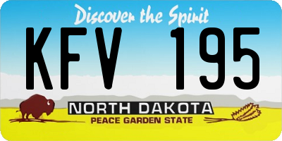 ND license plate KFV195