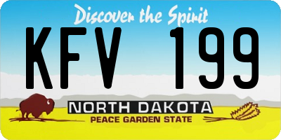 ND license plate KFV199