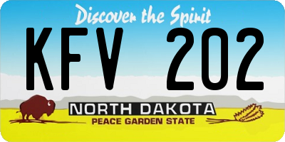 ND license plate KFV202