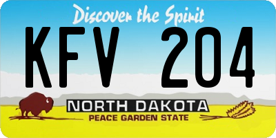 ND license plate KFV204