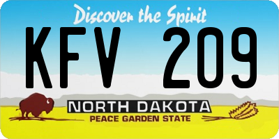 ND license plate KFV209