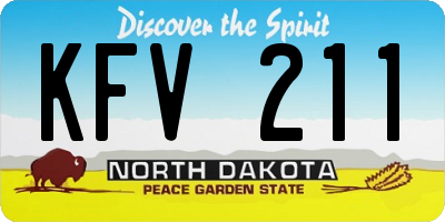 ND license plate KFV211