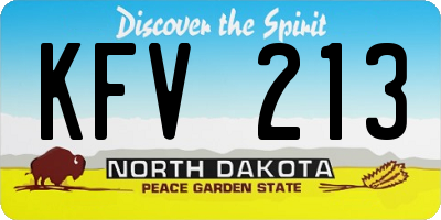 ND license plate KFV213