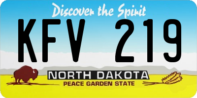 ND license plate KFV219