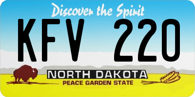 ND license plate KFV220