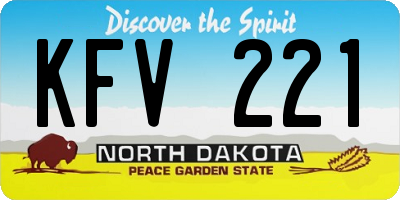 ND license plate KFV221