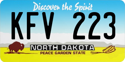 ND license plate KFV223