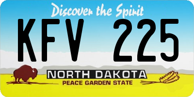 ND license plate KFV225