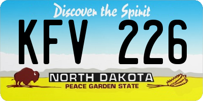 ND license plate KFV226