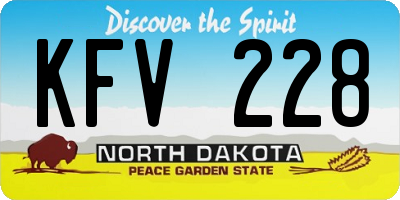 ND license plate KFV228