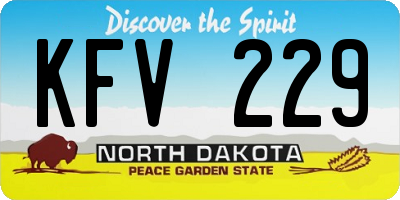 ND license plate KFV229