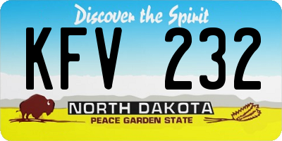 ND license plate KFV232