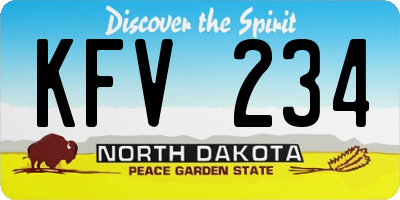 ND license plate KFV234