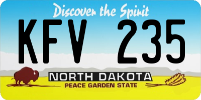ND license plate KFV235