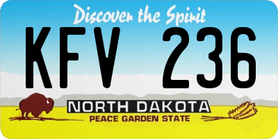 ND license plate KFV236
