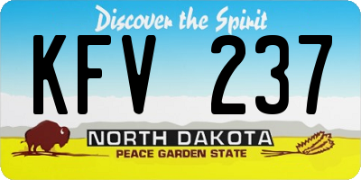 ND license plate KFV237