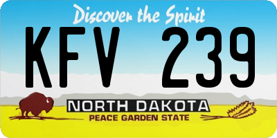 ND license plate KFV239