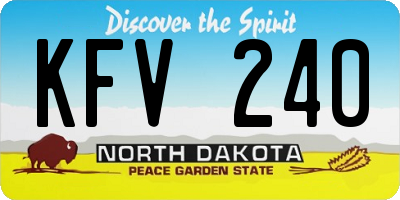 ND license plate KFV240