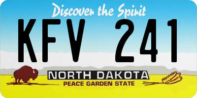 ND license plate KFV241
