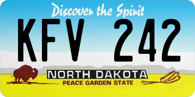 ND license plate KFV242