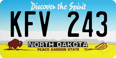 ND license plate KFV243