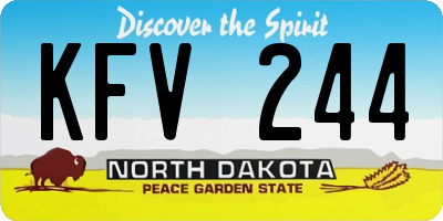 ND license plate KFV244