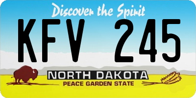 ND license plate KFV245
