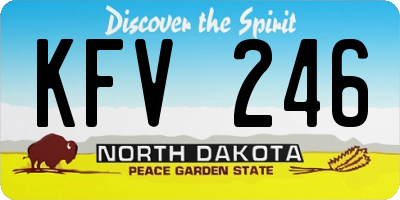 ND license plate KFV246