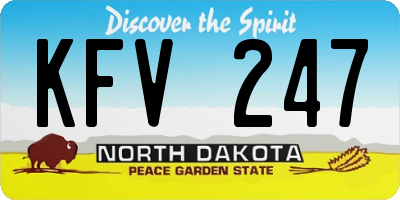 ND license plate KFV247