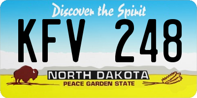 ND license plate KFV248