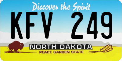 ND license plate KFV249