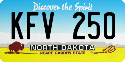 ND license plate KFV250