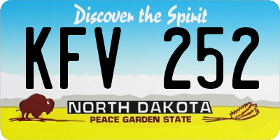 ND license plate KFV252