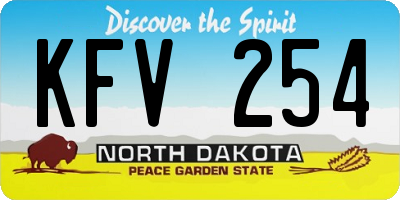 ND license plate KFV254