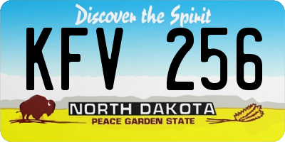 ND license plate KFV256