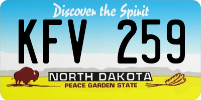 ND license plate KFV259