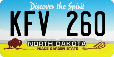 ND license plate KFV260