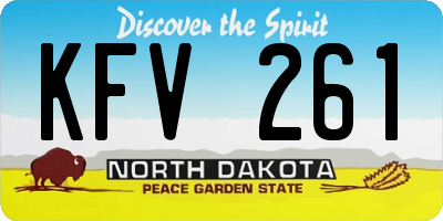 ND license plate KFV261