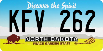ND license plate KFV262