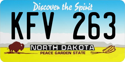 ND license plate KFV263