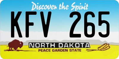 ND license plate KFV265