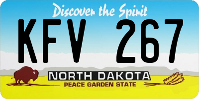 ND license plate KFV267