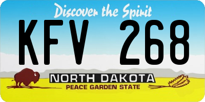 ND license plate KFV268