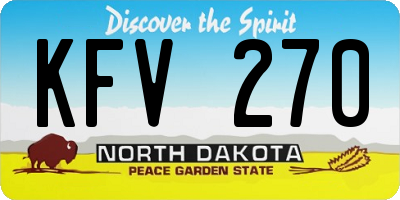ND license plate KFV270
