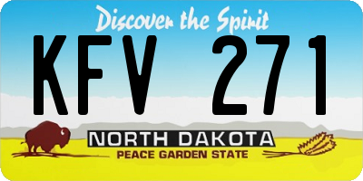 ND license plate KFV271