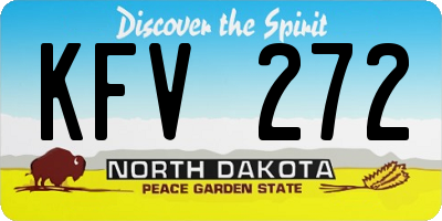 ND license plate KFV272