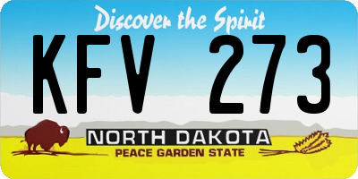 ND license plate KFV273